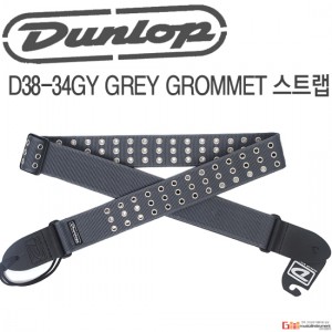 (지엠뮤직_스트랩) Dunlop D38-34GY GREY GROMMET 던롭 Strap 기타끈